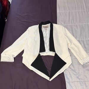 Women's Off White and Black Blazer